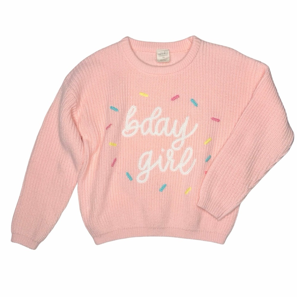 Sweet Wink Birthday Girl Sprinkle Knit Sweater Bday Girl